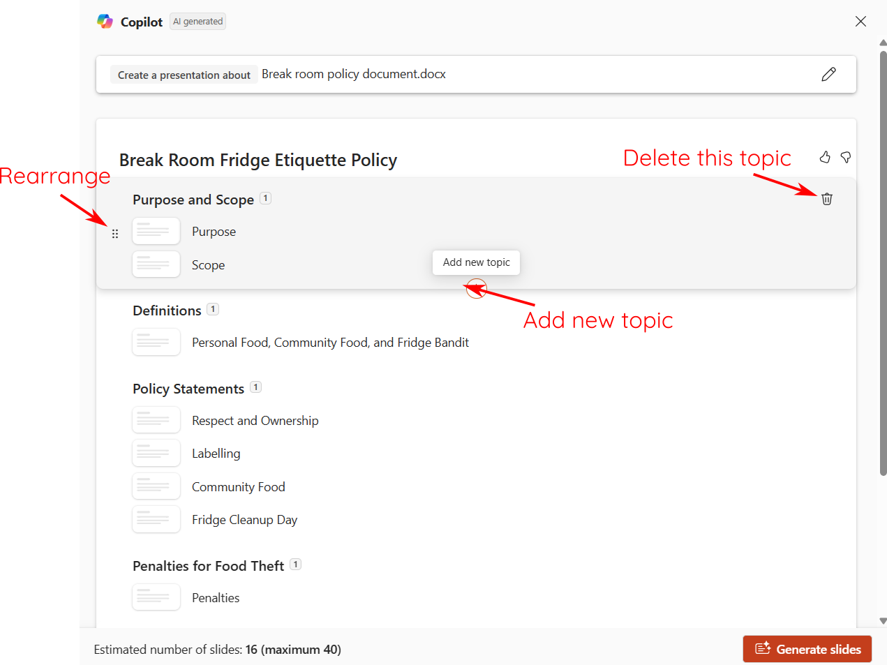 PowerPoint slide creator